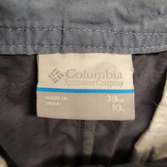 Columbia Sportswear Washed Out Shorts Men's Size 36 Blue Flat Front Chino - Picture 2 of 8